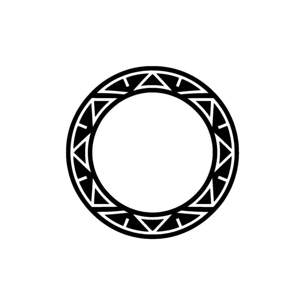 Minimalist Geometric Circle with Triangle Pattern Monochromatic vector