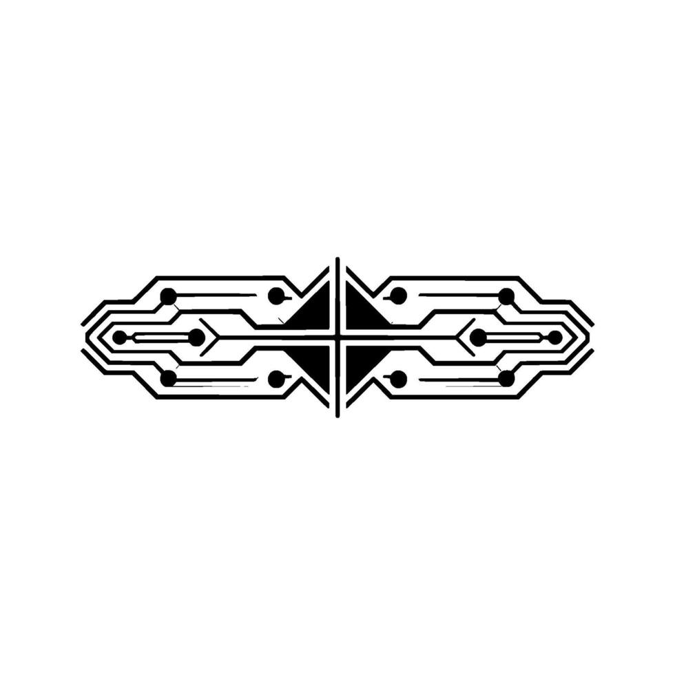 Abstract Circuit Board Symmetry on White Background vector