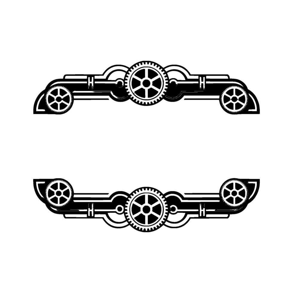 Steampunk Gears Frame , Decorative Ornament, Illustration vector
