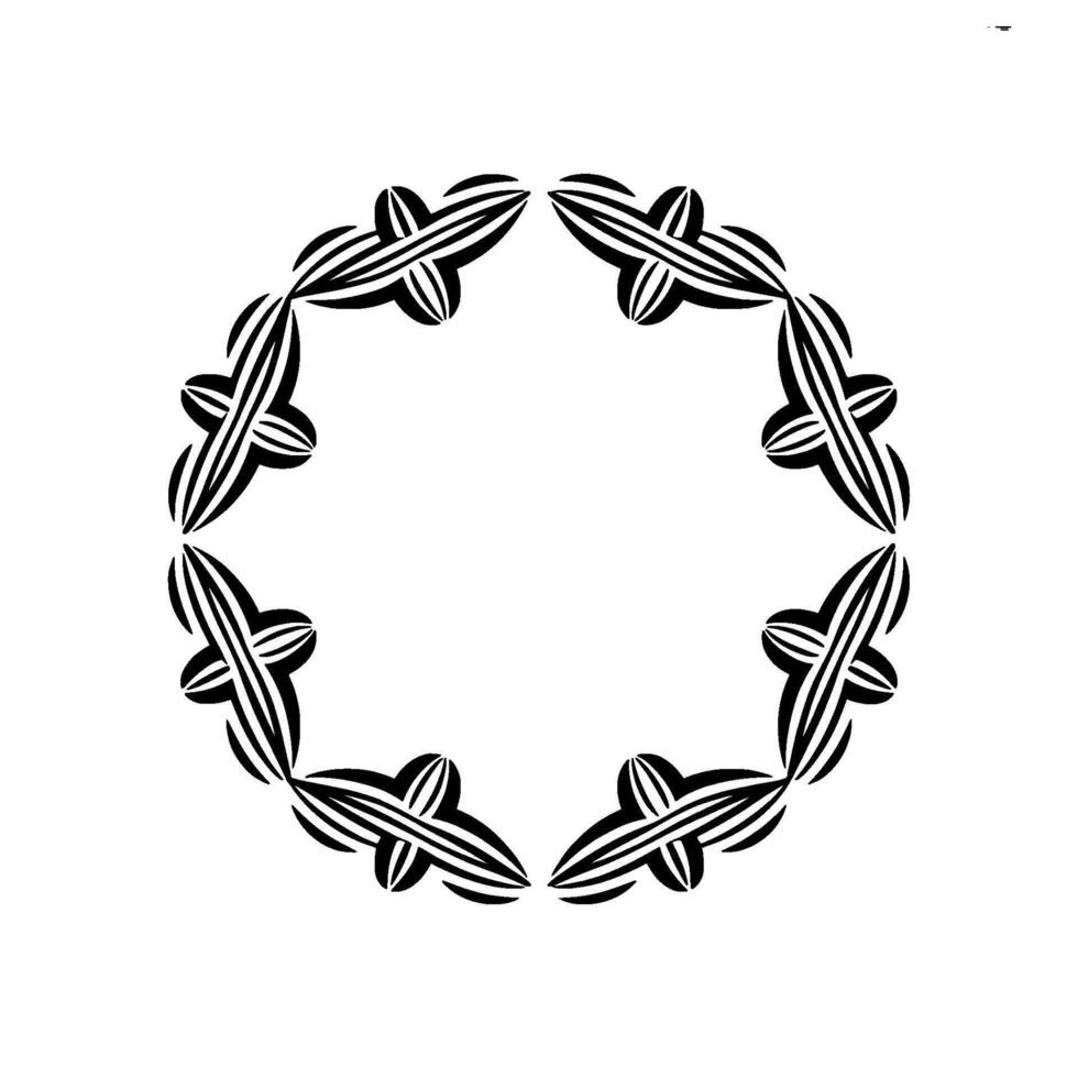 Geometric Mandala Frame Black and White Minimalist vector
