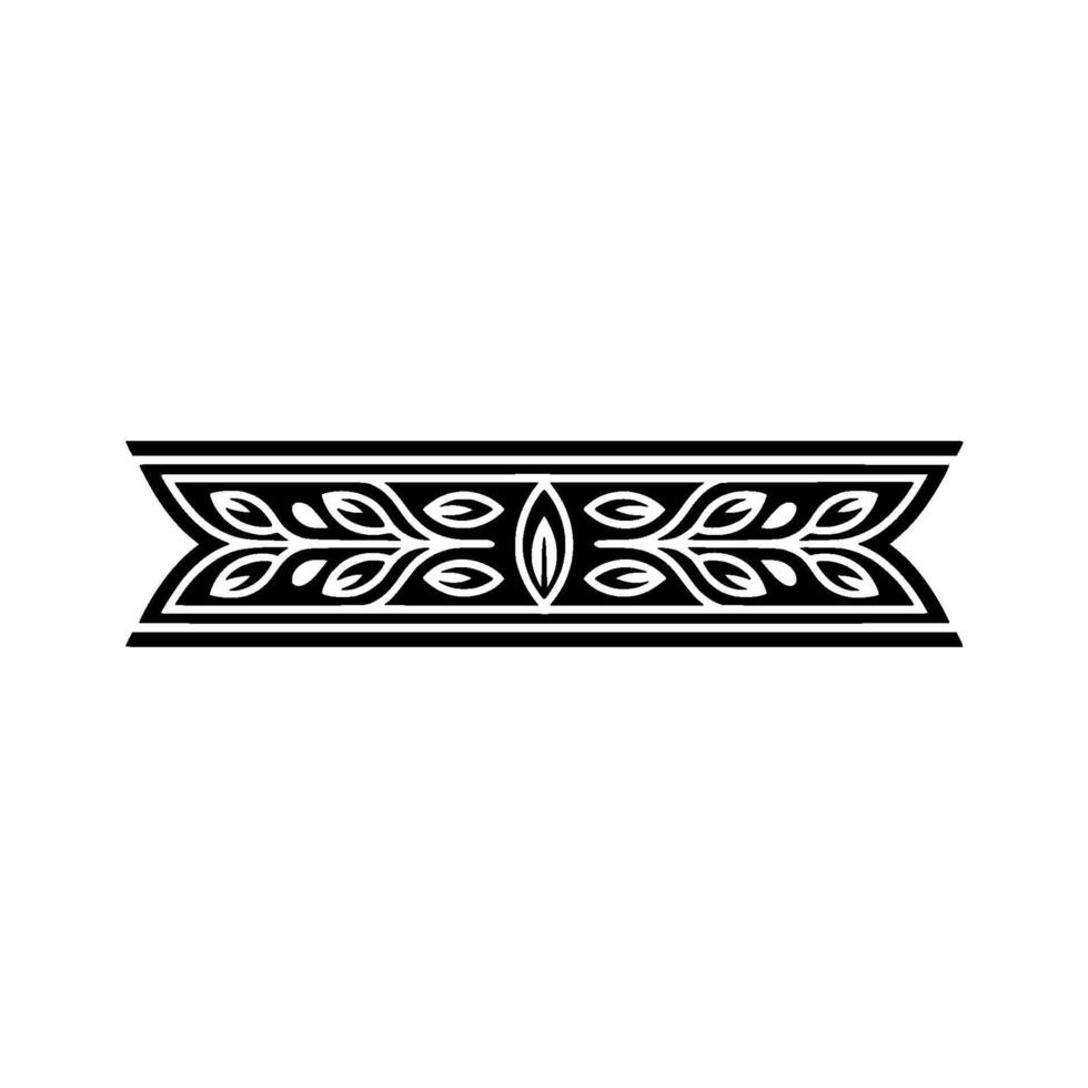 Minimalist Black Leaf Border, Elegant Decorative Element, Neutral Background vector
