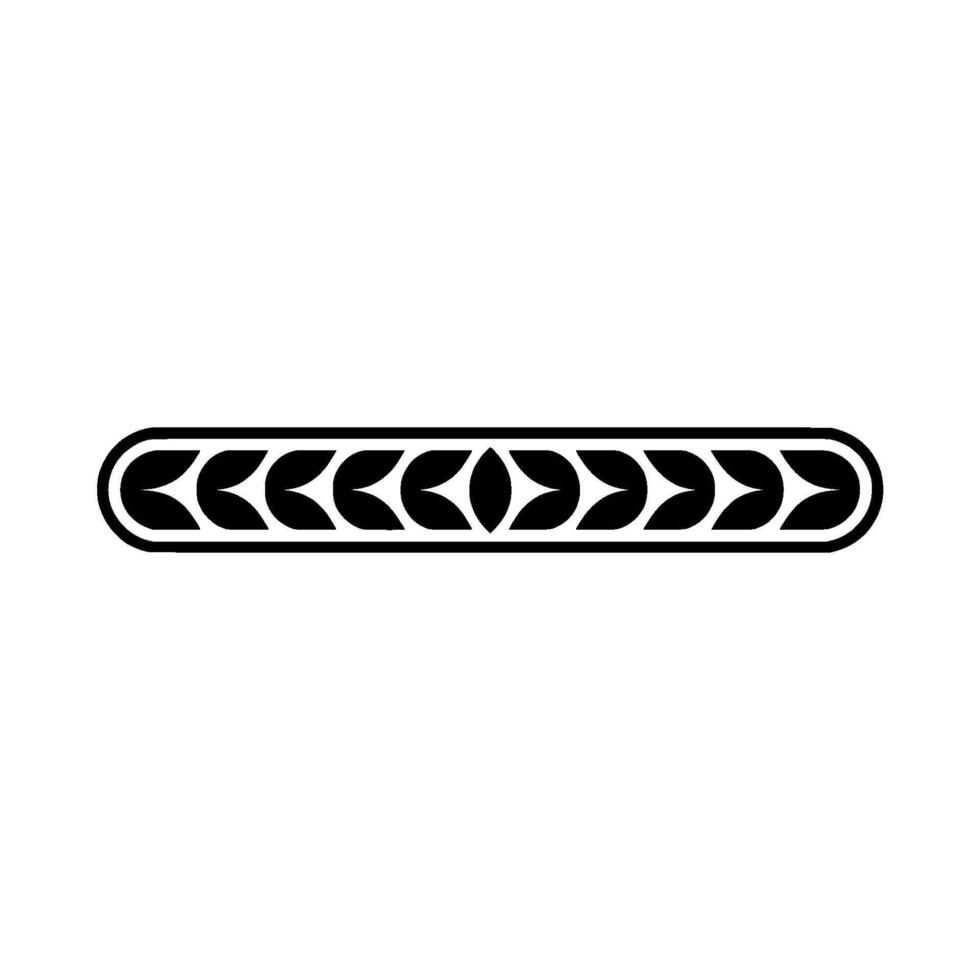 Abstract Black Leaf Pattern Border on White Background vector