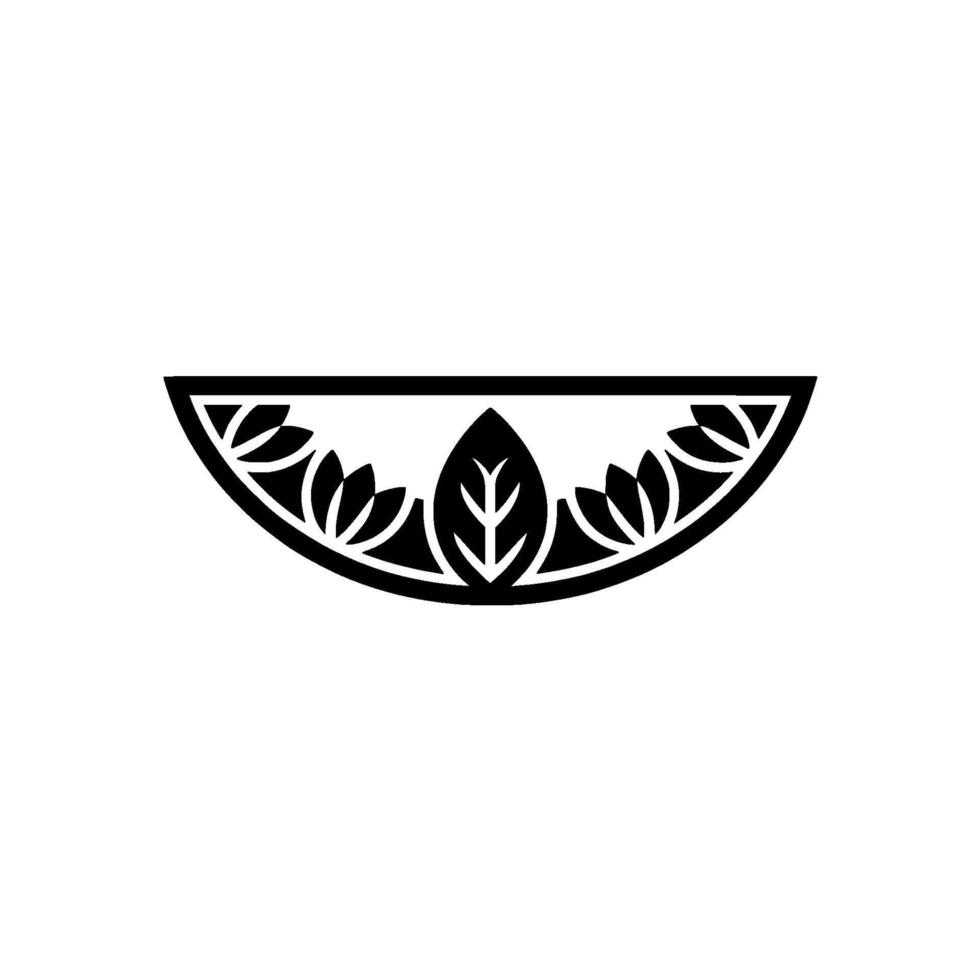 Elegant Black Leaf Motif Minimalist on White Background vector