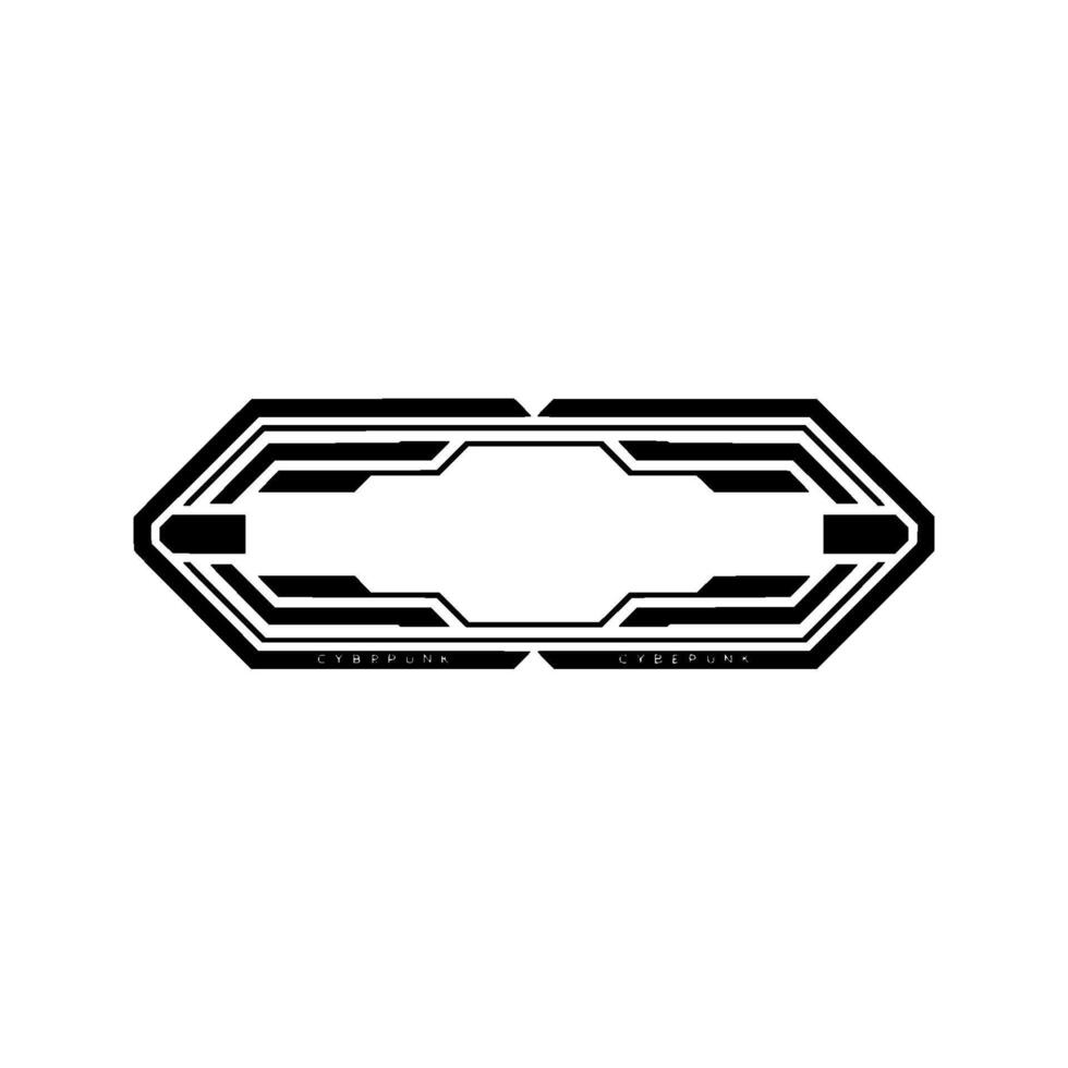 Cyberpunk Tech Ui Element Futuristic Hexagon on White vector
