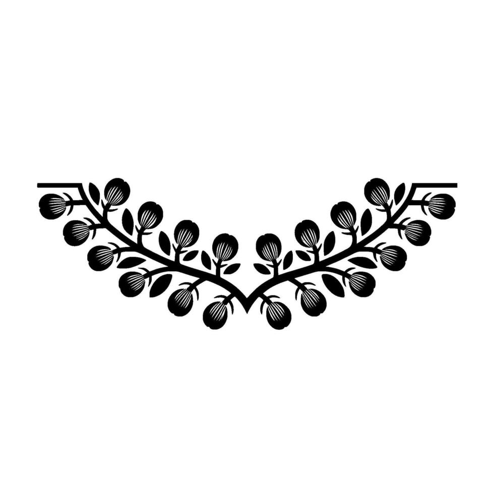 Elegant Black Floral Scroll on White Background vector