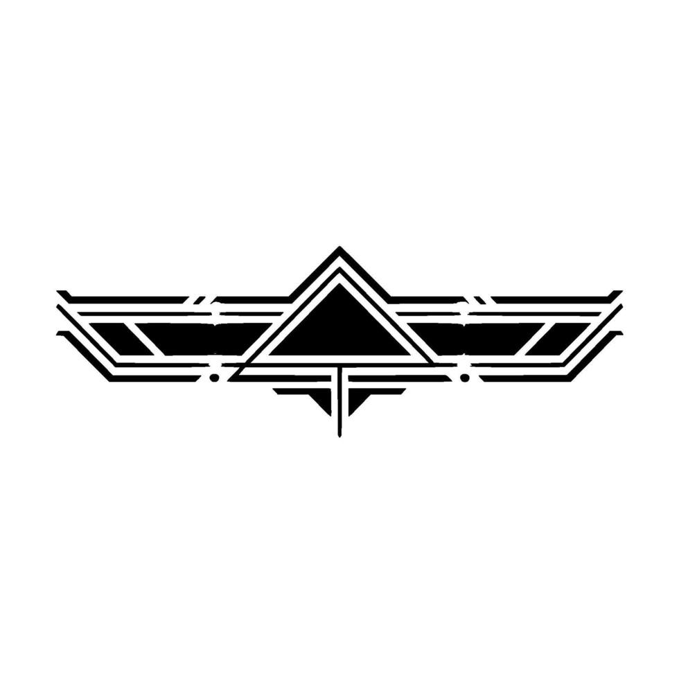 Geometric Art Deco Emblem in Black and White vector