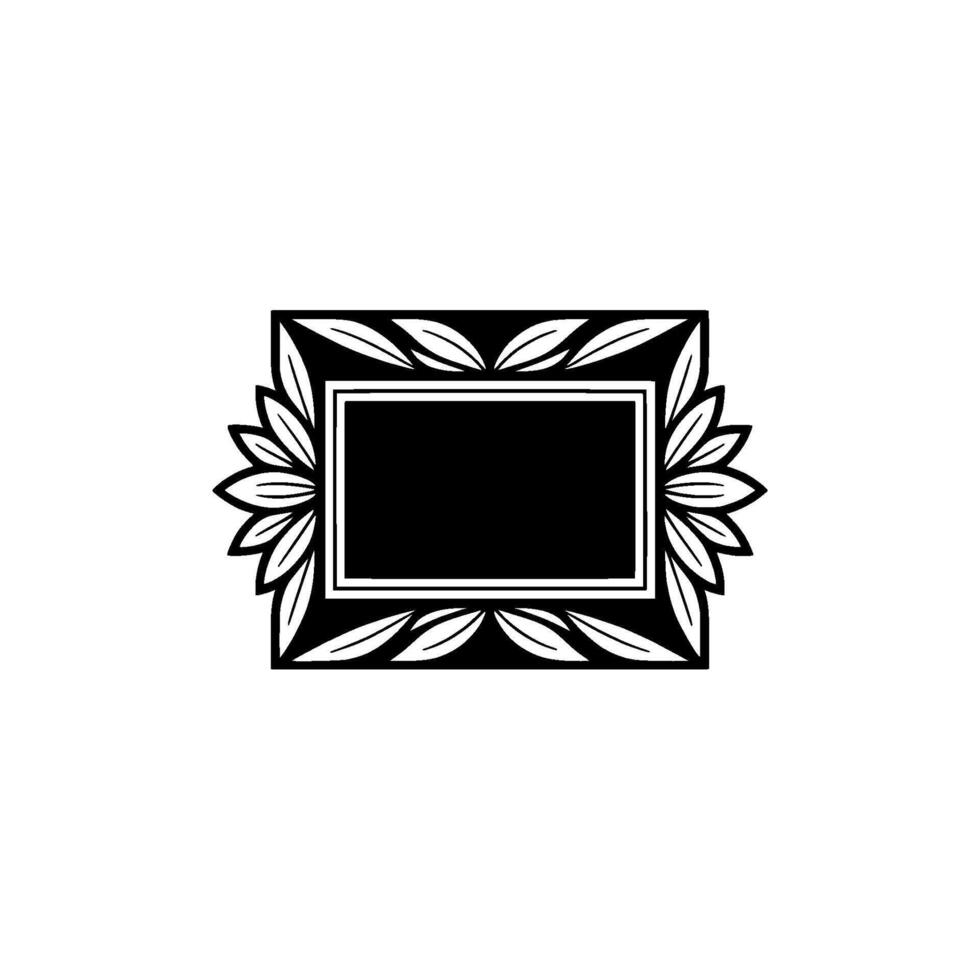 Floral Frame with Blank Space, Minimalist on White vector