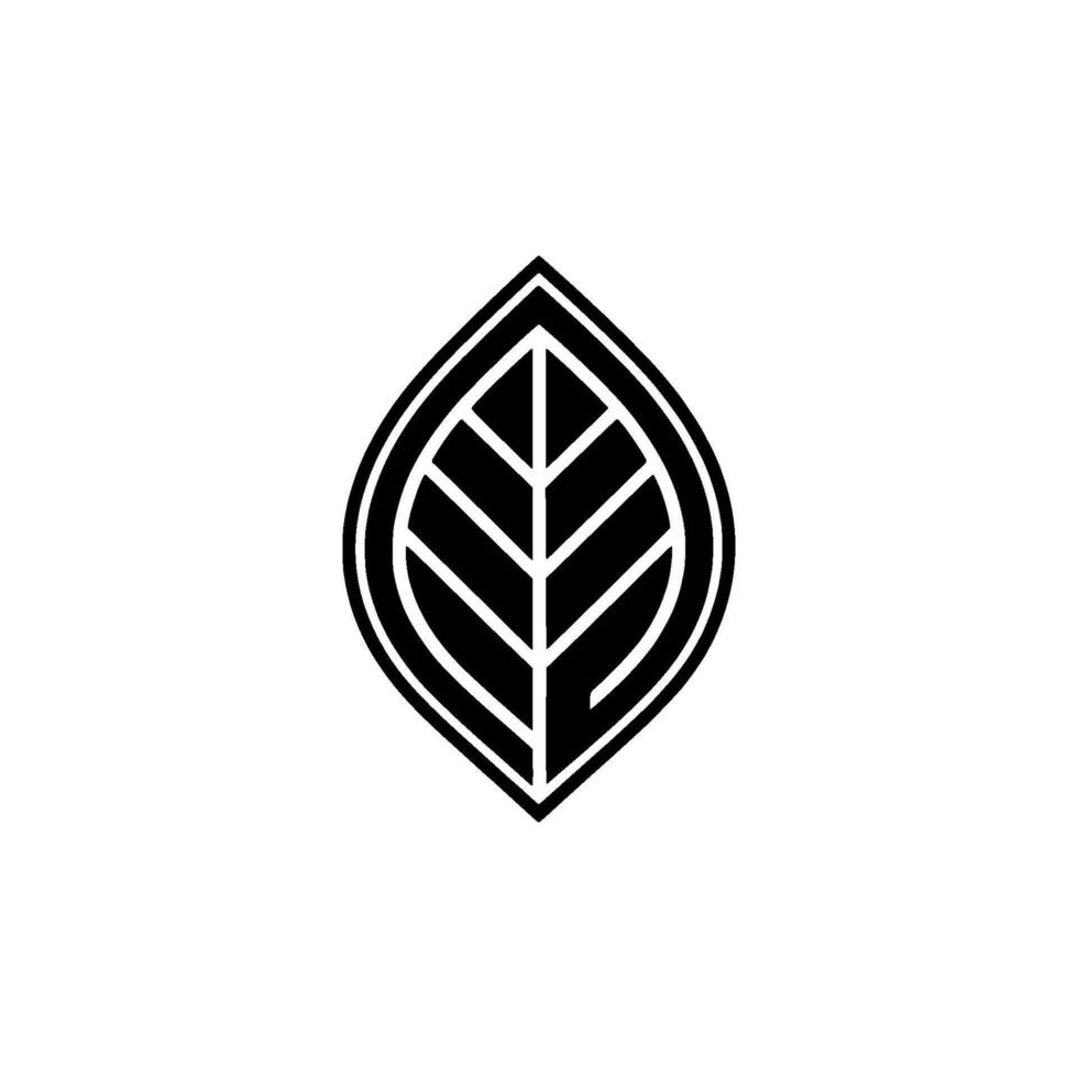 Minimalist Black Leaf on White, Nature, Ecofriendly Concept vector