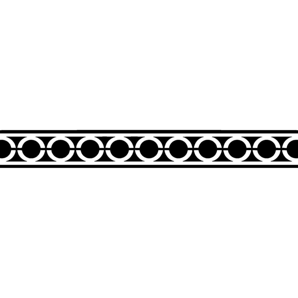 Geometric Black and White Circle Pattern Border on White Background vector