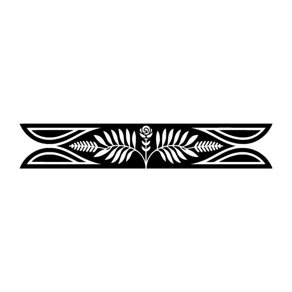 Minimalist Floral Border Elegant Black and White Ornament vector