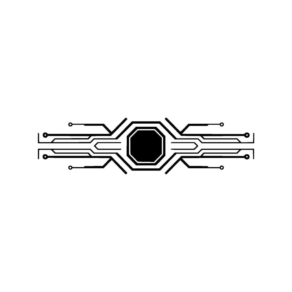 Abstract Circuit Board Element on White Background Technology vector