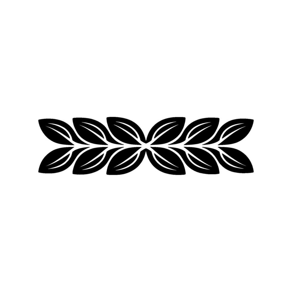 Minimalist Black Leaf Border on White Elegant Element vector