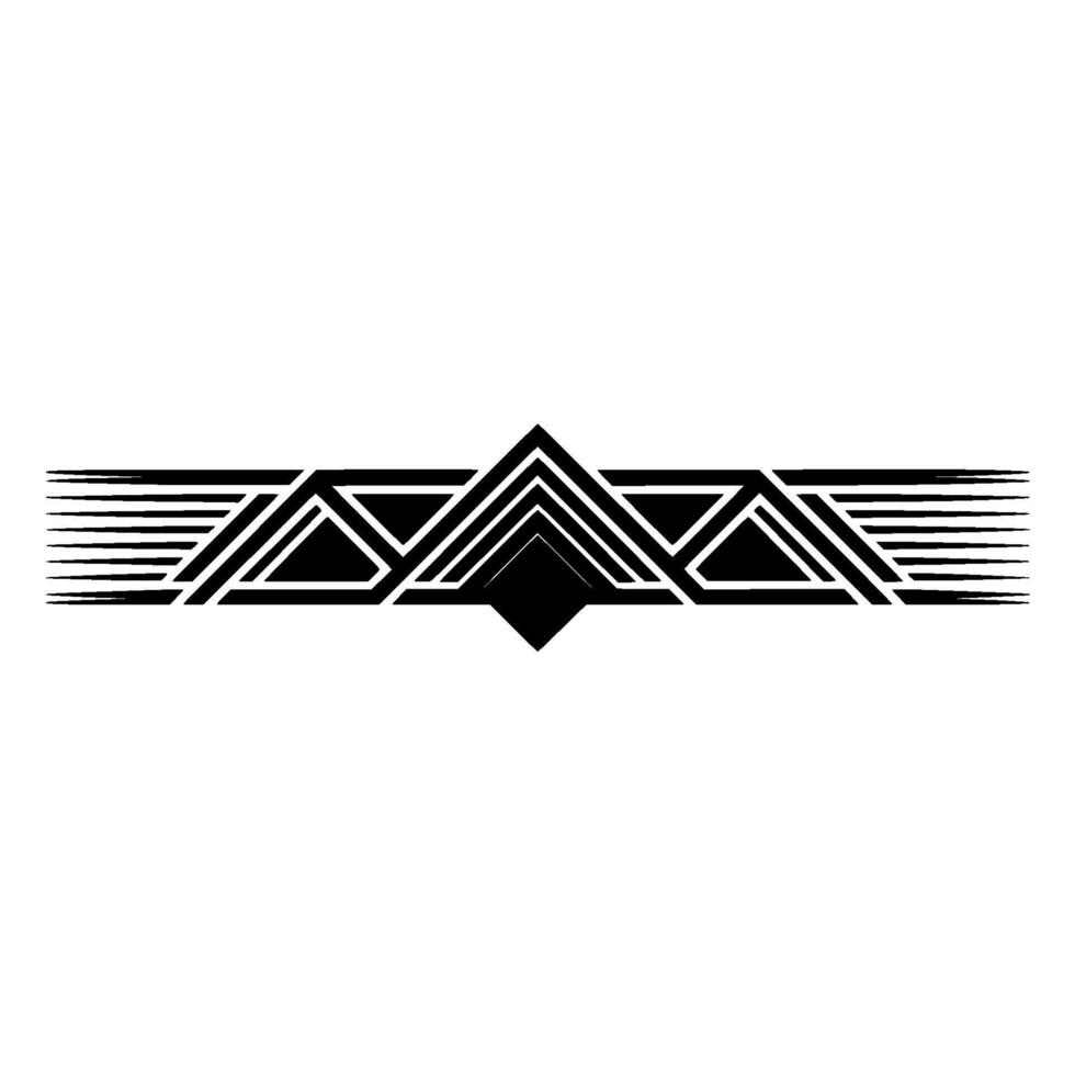 Geometric Art Deco Pattern, Symmetrical Black and White vector
