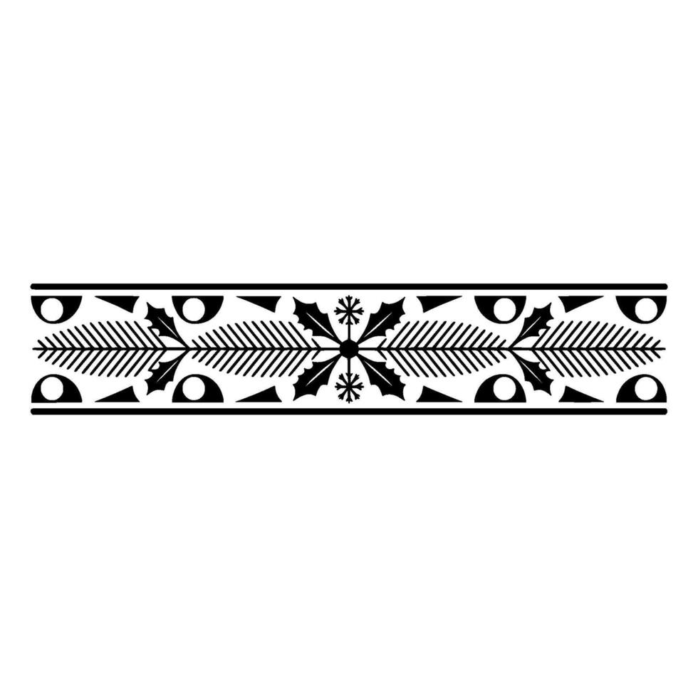 Festive Black White Christmas Border vector
