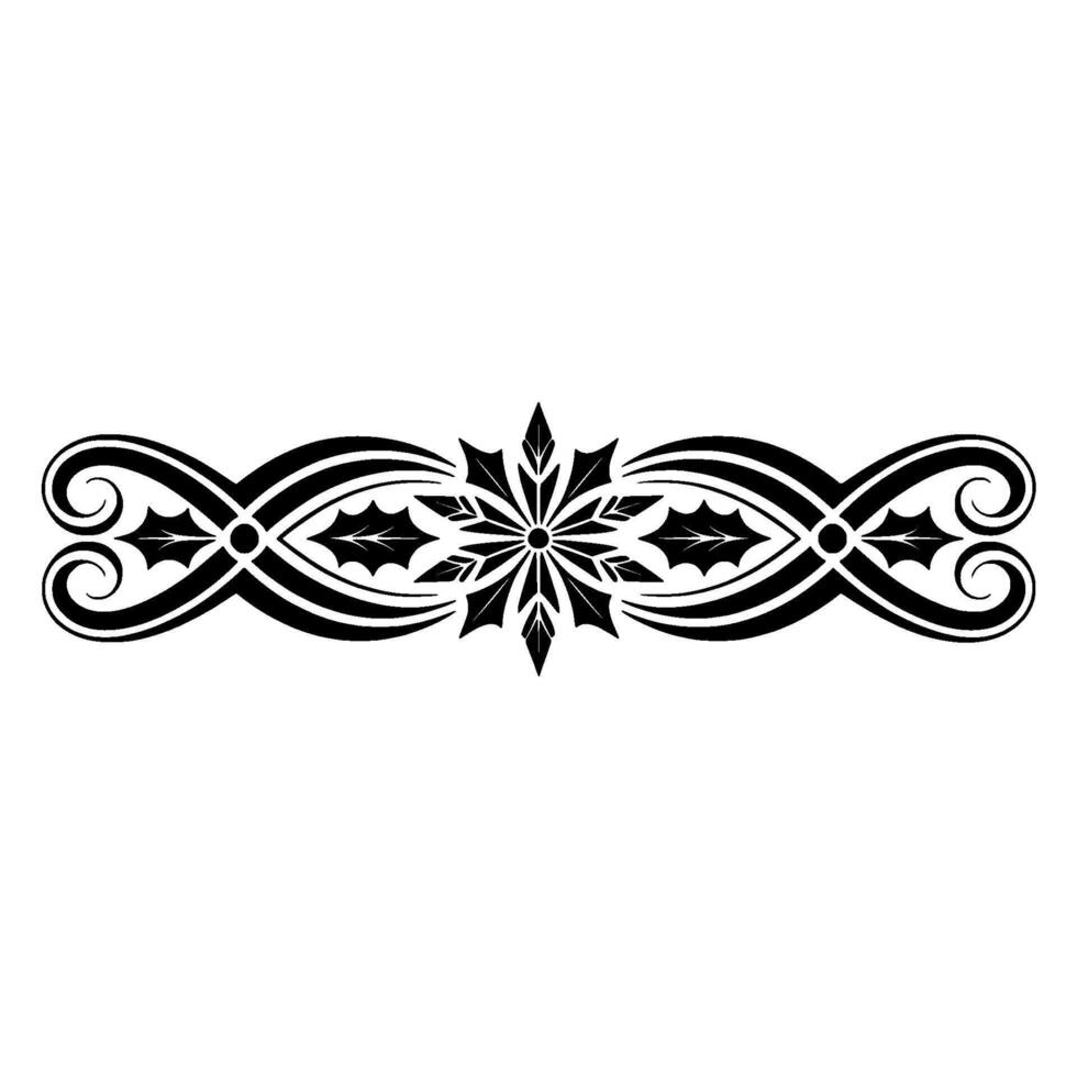 Decorative Floral Pattern, Black and White Border, Geometric Ornament vector