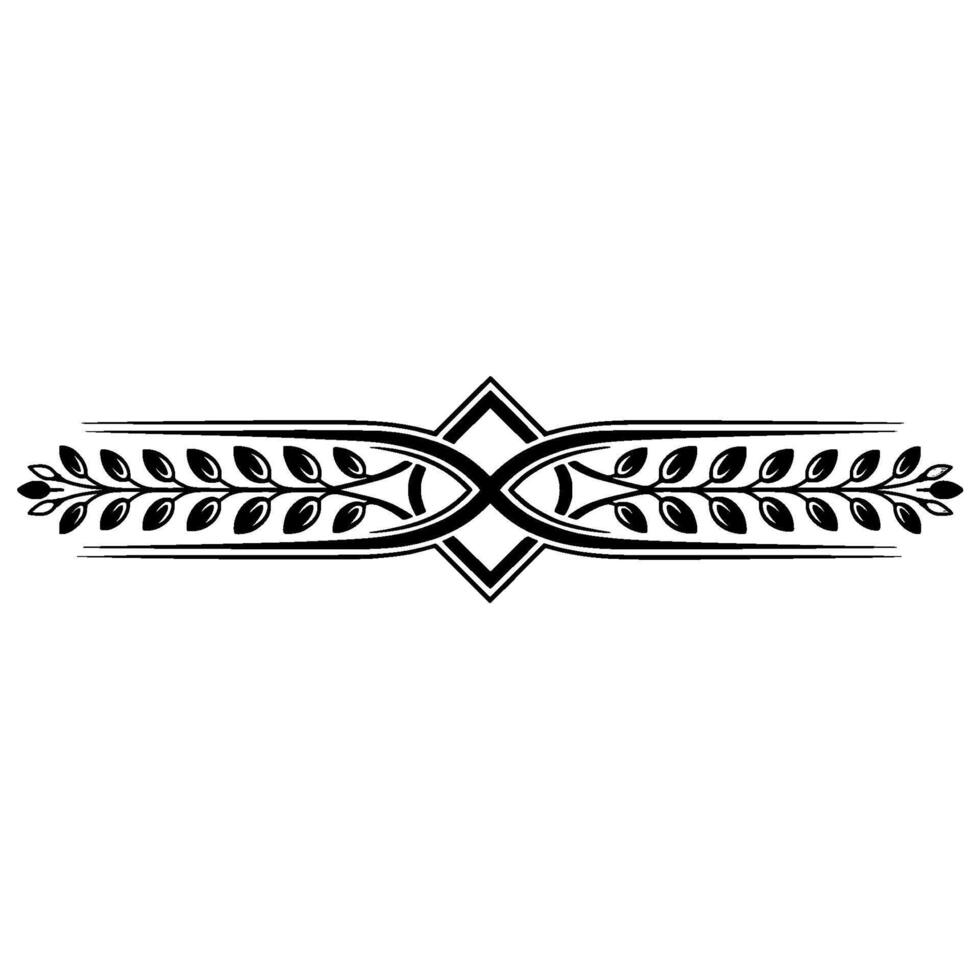 Ornamental Floral Divider , Geometric , Elegant Border, Minimalist Style vector