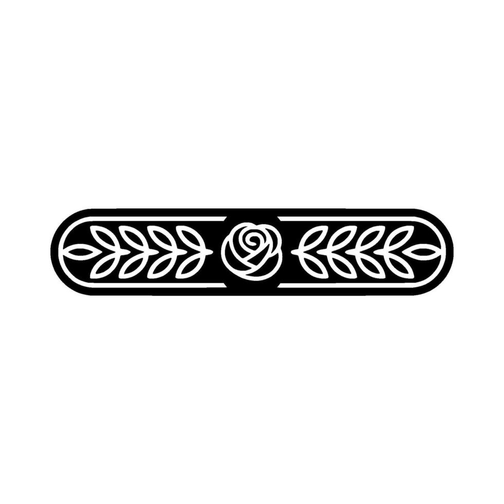 Elegant Black White Floral Bar Element vector