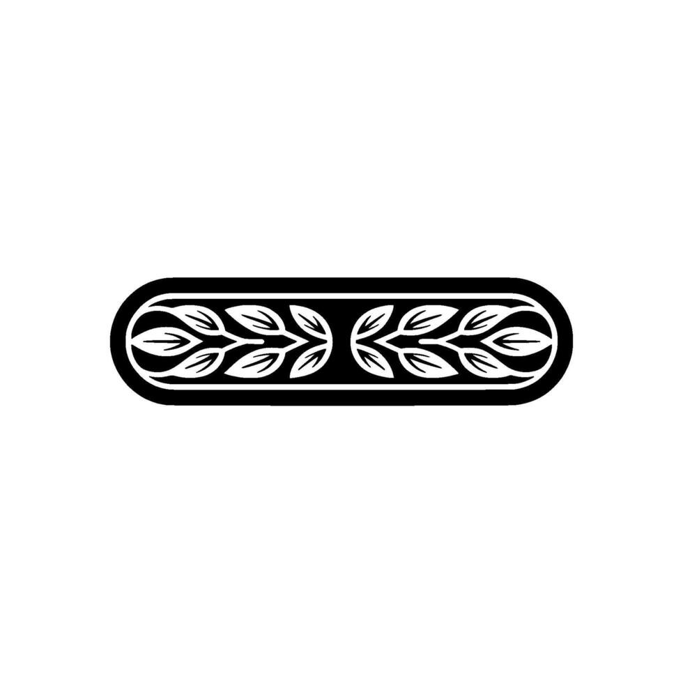 Minimalist Leaf Pattern in Black and White Decorative Element vector