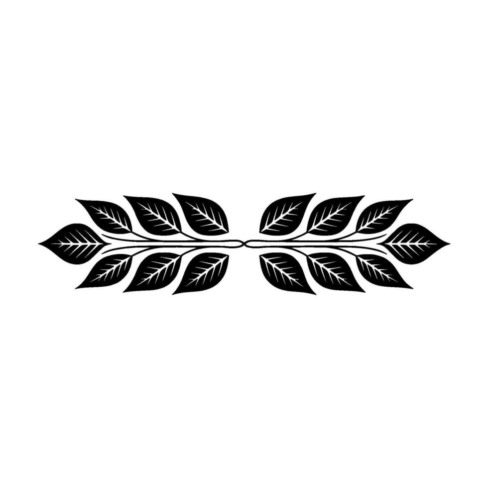 Elegant Black Leaf Ornament on Cream Background vector