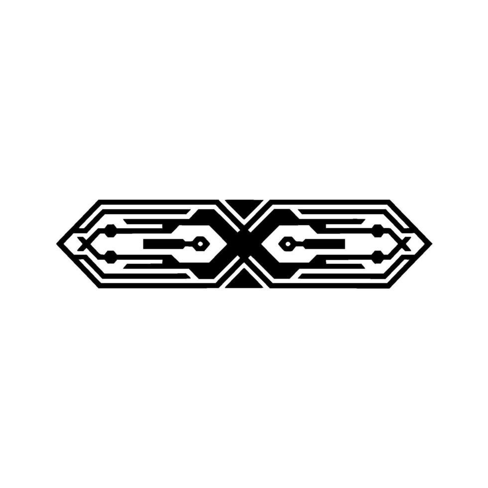 Abstract Circuit Board Ornament , Minimalist Tech Style vector