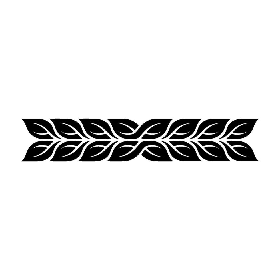 Black Leaf Border on White Background vector