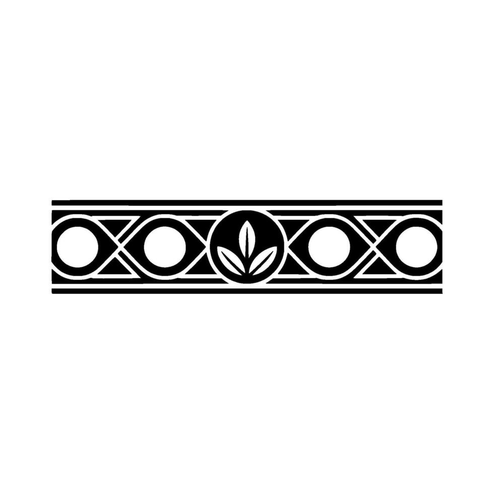 Modern Minimalist Black and White Ornamental Border vector