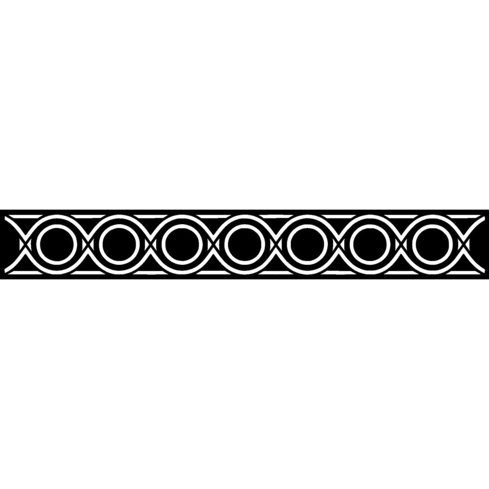 Geometric Black and White Patterned Border on White Background vector