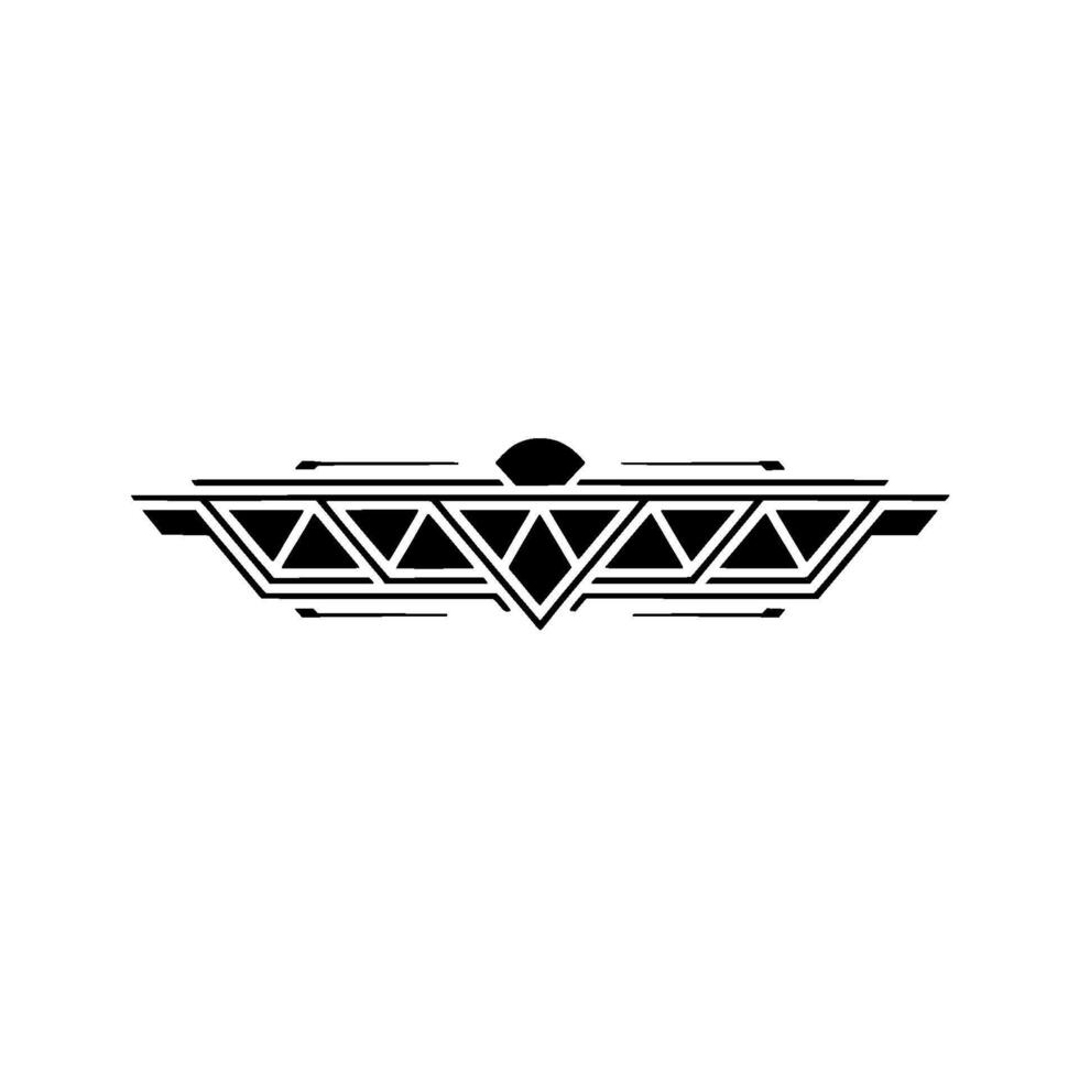 Geometric Art Deco Banner Abstract Black White Ornament on White Background vector
