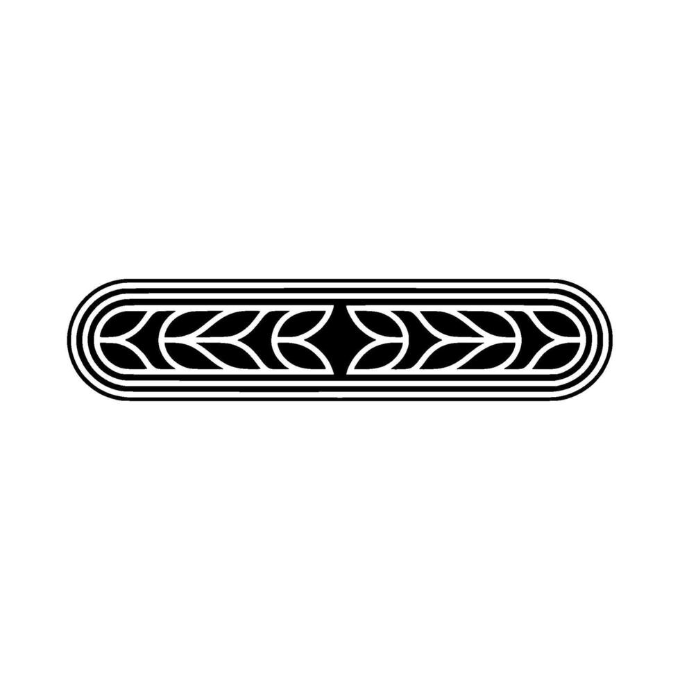 Elegant Black White Geometric Leaf Pattern Border vector
