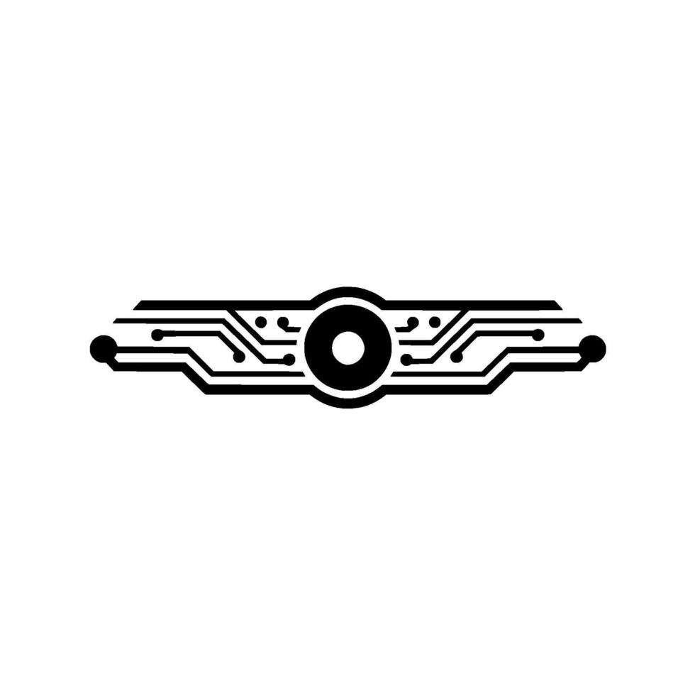 Abstract Circuit Board Element on White Tech , Minimalist . vector