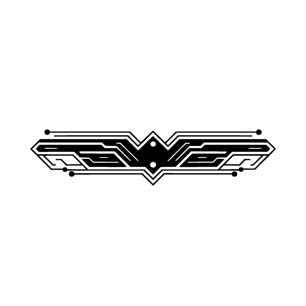 Tech Emblem Black Circuit Board Badge on White, Modern, Minimalist vector