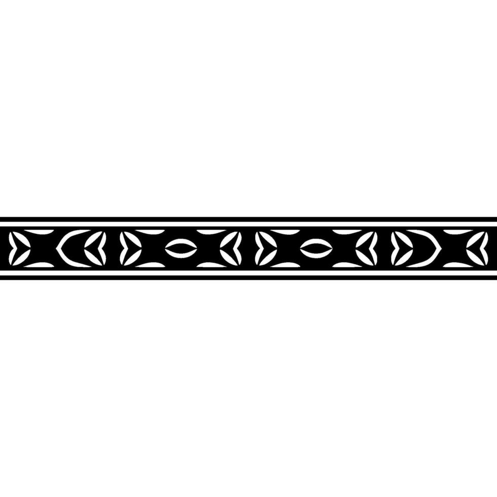 Minimalist Black and White Ornamental Border , Illustration vector