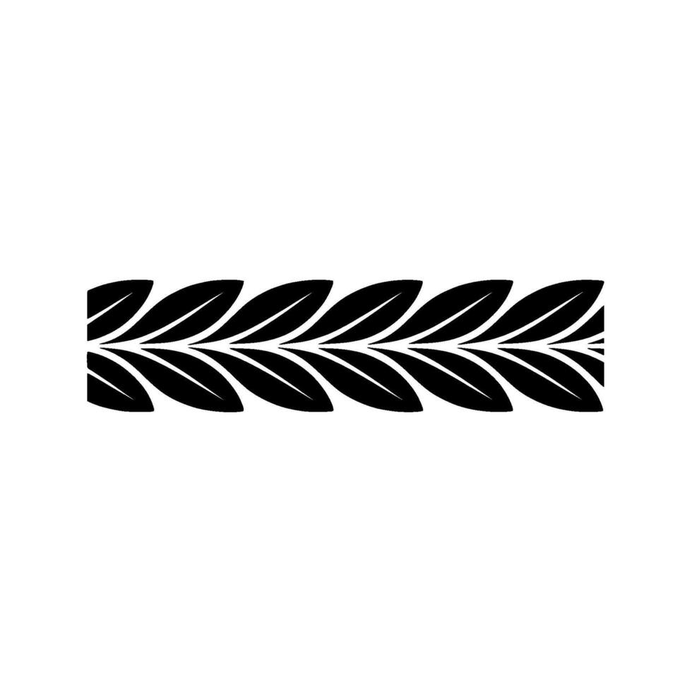 Simple Black Leaf Garland on White Background vector