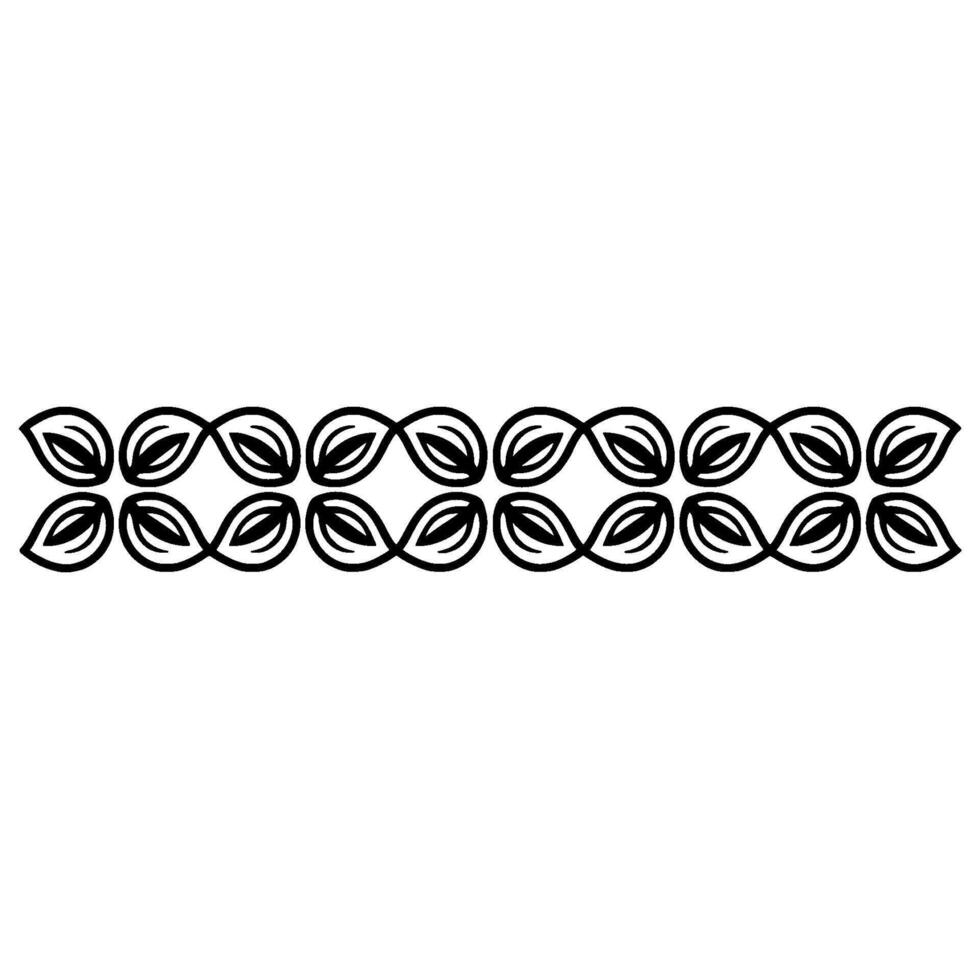 Modern Black White Leaf Border , Geometric Pattern vector