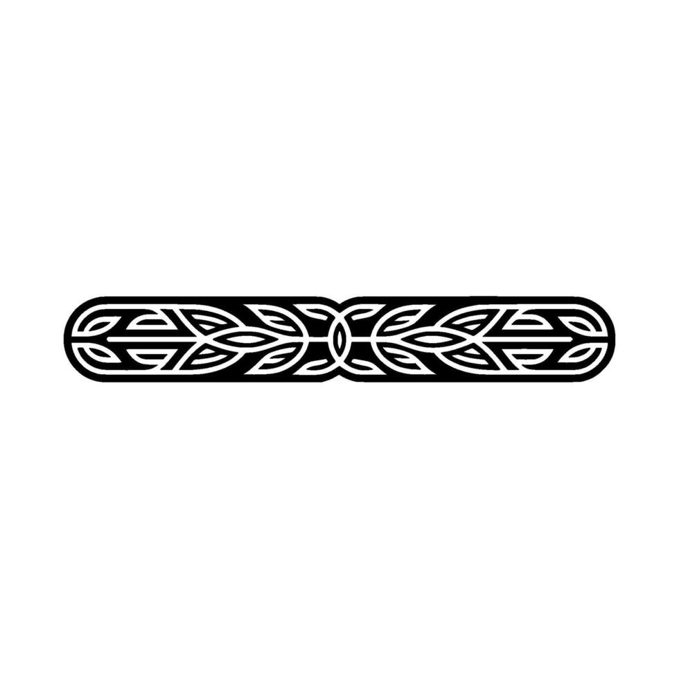 Black White Ornamental Element Repeating Floral Pattern on White vector