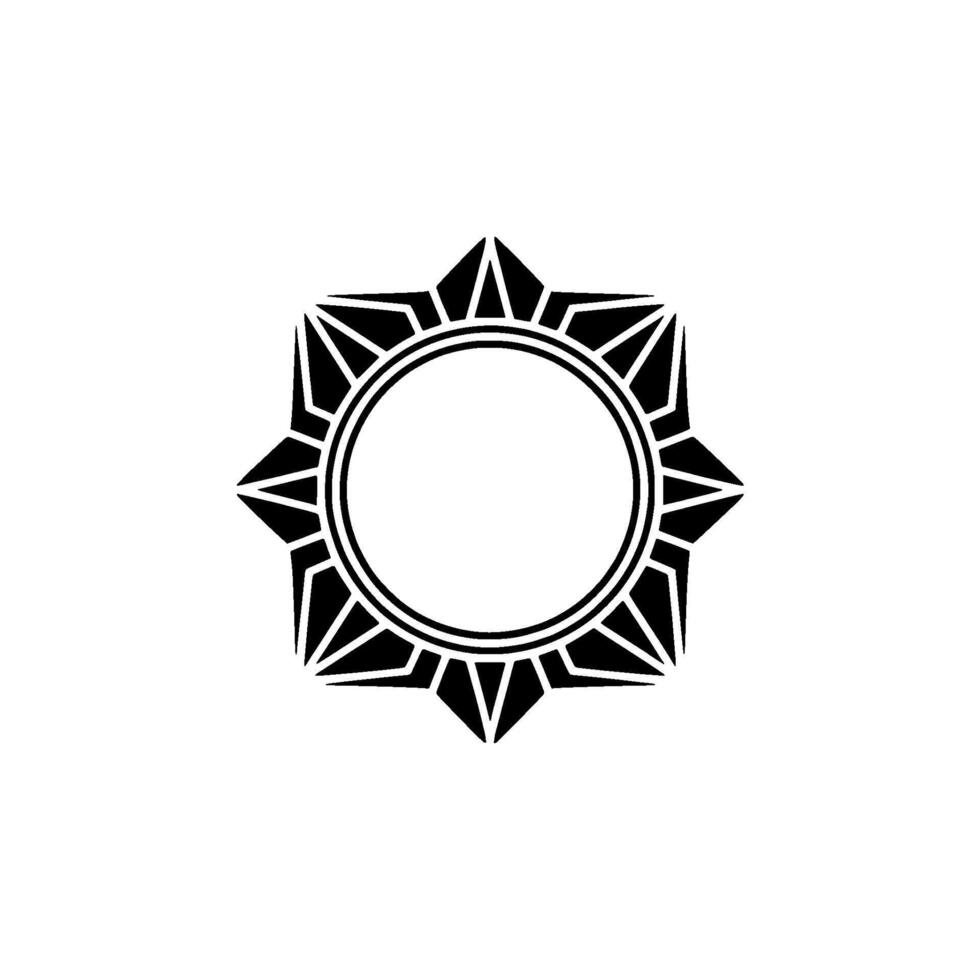 Geometric Black Sunburst on White Minimalist , Circle Frame vector