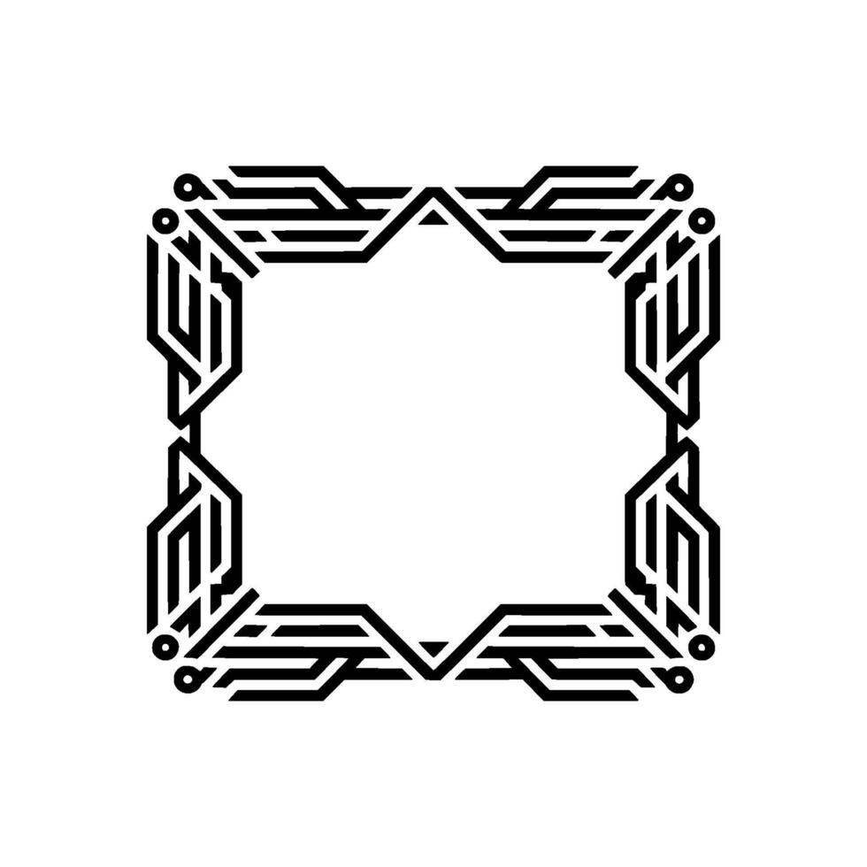 Geometric Frame, Black White Illustration, Modern vector