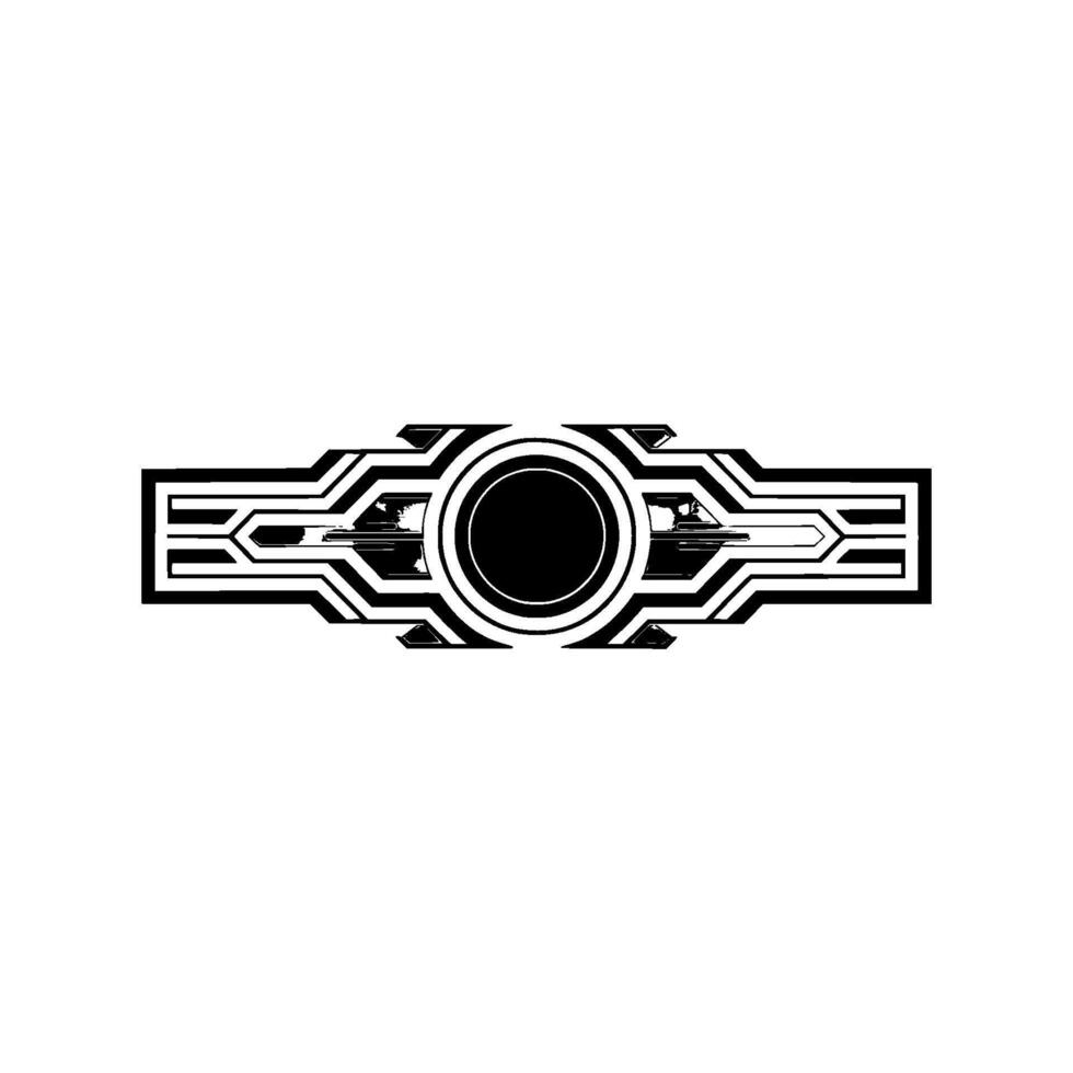 Abstract Geometric Emblem on White Decoinspired Element vector