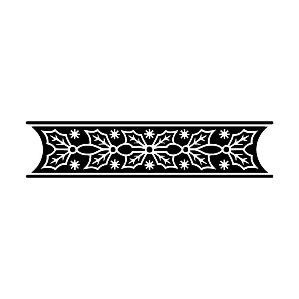 Ornamental Black and White Border, Floral Pattern vector