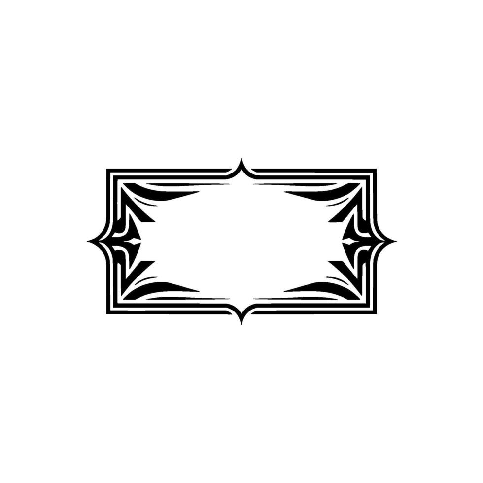 Elegant Decorative Frame in Black on Cream Ornamental Border vector