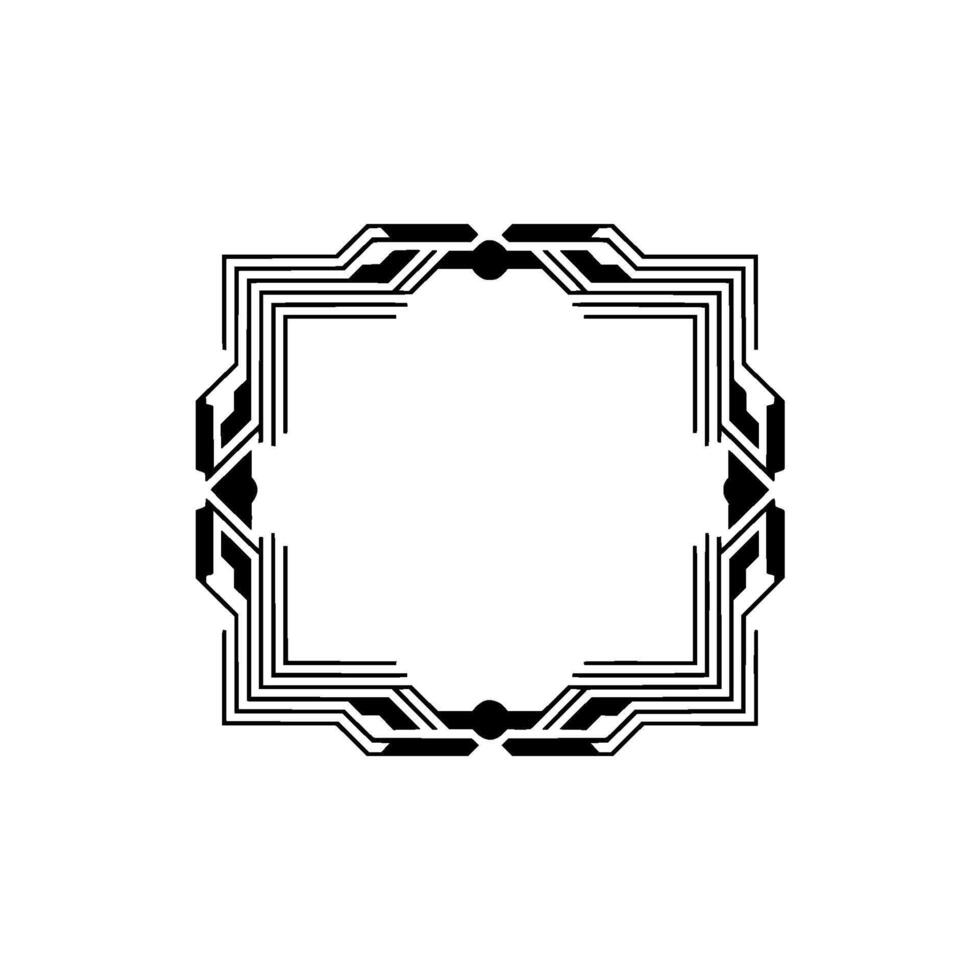 Tech Circuit Frame Geometric Minimalist on Light Gray vector