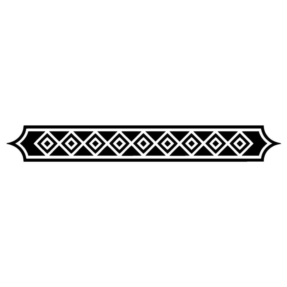 Geometric Black and White Decorative Border Element Minimalist vector