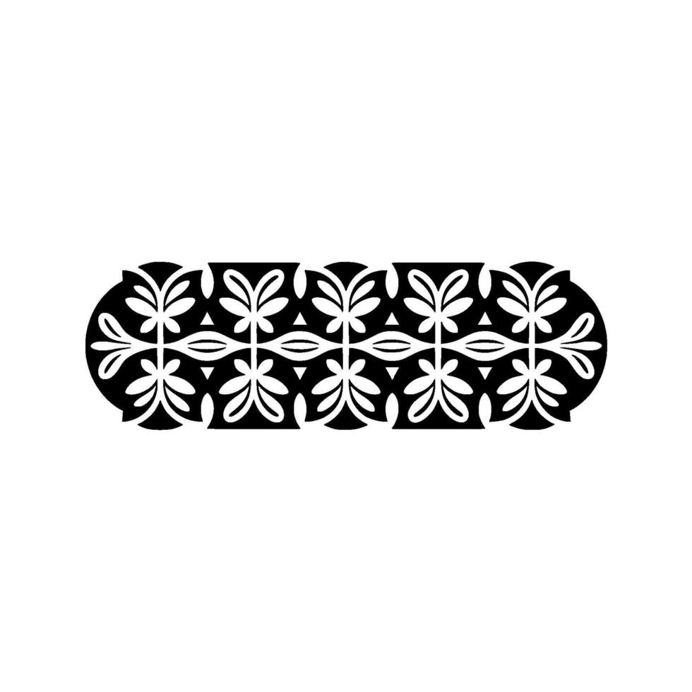 Ornate Black White Floral Border , Decorative Element, Minimalist vector