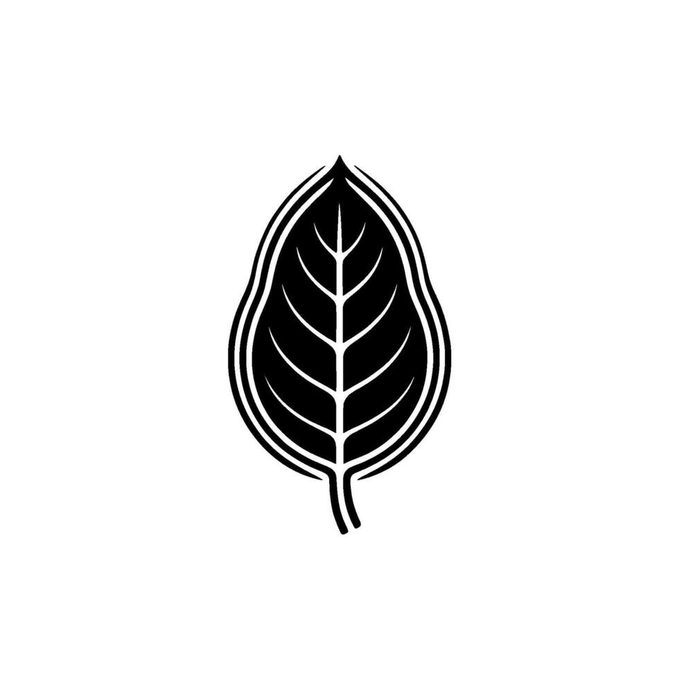 Minimalist Leaf Black and White on Neutral Background vector