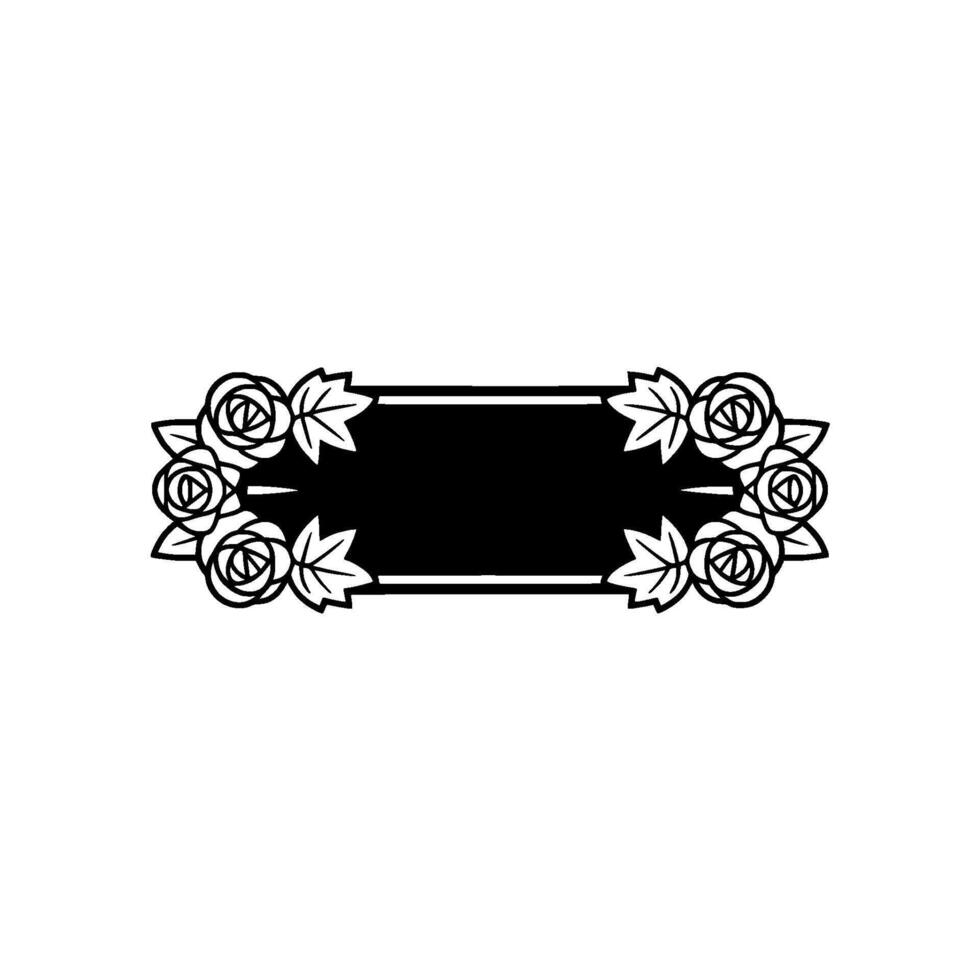 Elegant Floral Frame in Black White Decorative vector