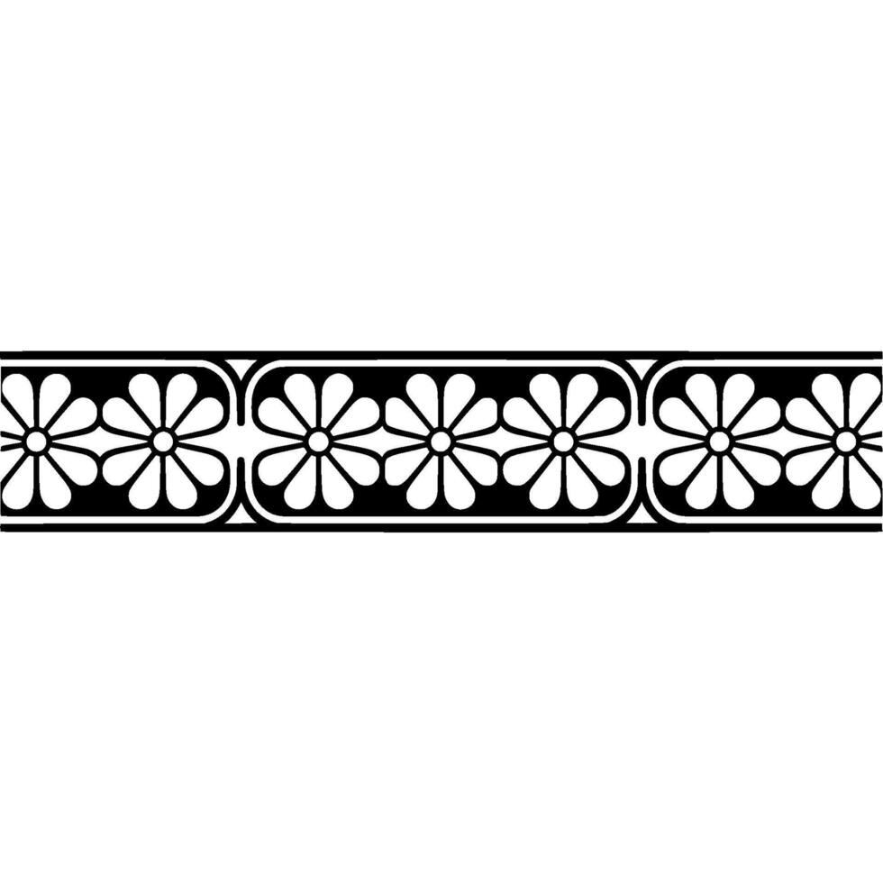 Black and White Floral Border on a Light Background vector