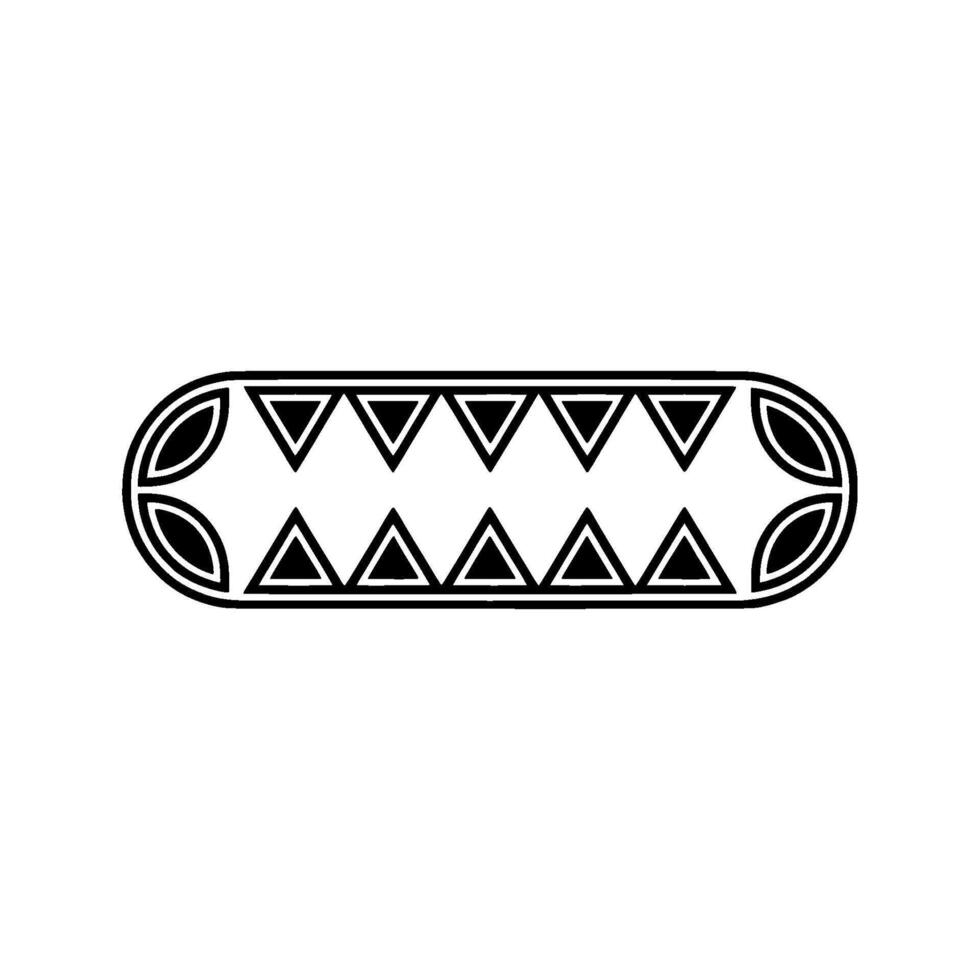 Geometric Black and White Oval with Triangles and Abstract Elements vector
