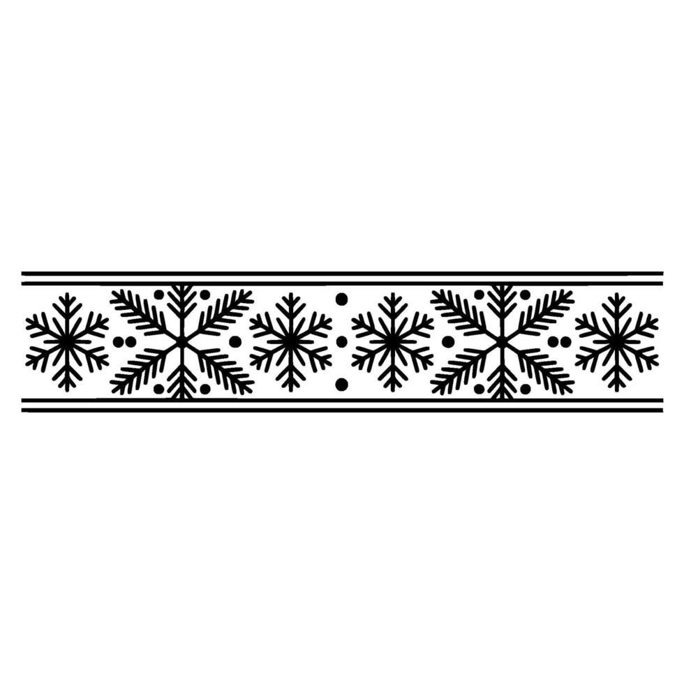 Elegant Snowflake Border Black and White Winter vector