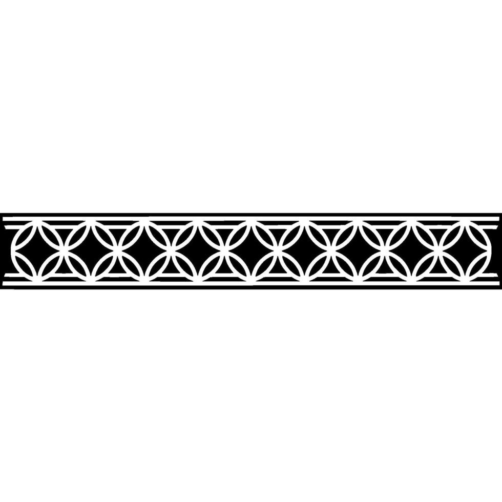 Geometric Decorative Border Pattern Black White, Minimalist vector