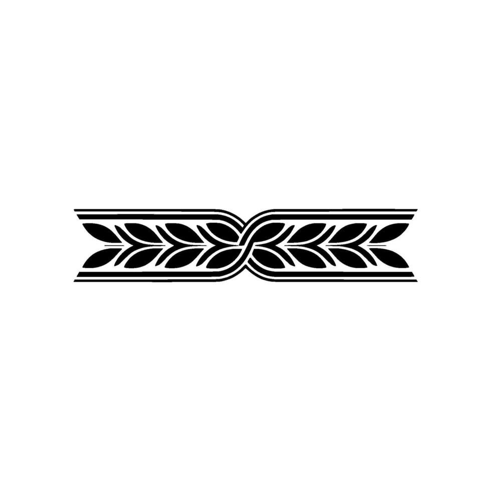 Decorative Black Floral Border Element on White vector